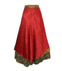 Long Sari Silk Wrap Skirt M 48"
