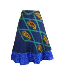 Knee Length Sari Silk Wrap Skirt 60"