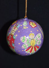 Set of 4 Large Fair Trade Hand-Painted Christmas Baubles