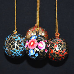Set of 4 Small Fair Trade Hand-Painted Christmas Baubles