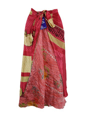 Long Sari Silk Wrap Skirt M 48"