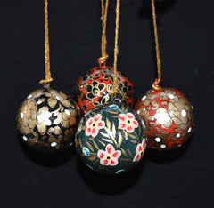 Set of 4 Small Fair Trade Hand-Painted Christmas Baubles