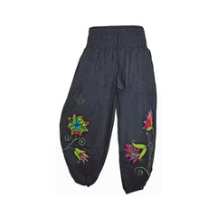 Hippy Butterfly & Flower Pattern Cotton "Marian" Trousers