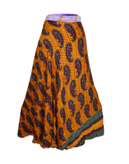 Long Sari Silk Wrap Skirt M 48"