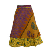 Knee Length Sari Silk Wrap Skirt 60"