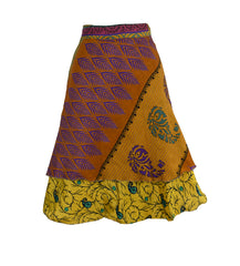 Knee Length Sari Silk Wrap Skirt 60"