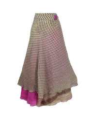 Long Sari Silk Wrap Skirt M 48"