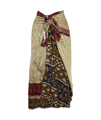 Long Sari Silk Wrap Skirt M 48"