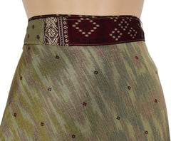 Long Sari Silk Wrap Skirt M 48"