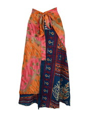 Long Sari Silk Wrap Skirt S 44"