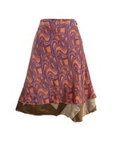 Knee Length Sari Silk Wrap Skirt 58"