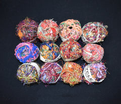 Recycled Sari Silk Thread Balls (12 Multipack)
