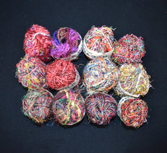 Recycled Sari Silk Thread Balls (12 Multipack)