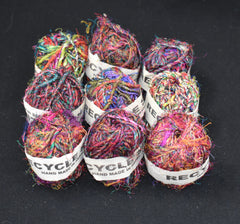 Recycled Sari Silk Thread Balls (9 Multipack)