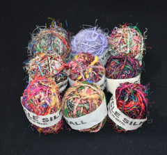Recycled Sari Silk Thread Balls (9 Multipack)