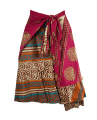 Knee Length Sari Silk Wrap Skirt 58"