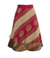 Knee Length Sari Silk Wrap Skirt 58"