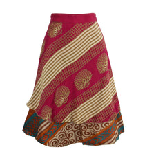 Knee Length Sari Silk Wrap Skirt 58"