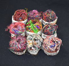 Recycled Sari Silk Thread Balls (9 Multipack)