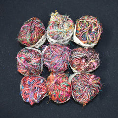 Recycled Sari Silk Thread Balls (9 Multipack)