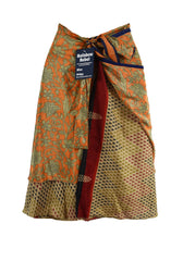 Knee Length Sari Silk Wrap Skirt 58"