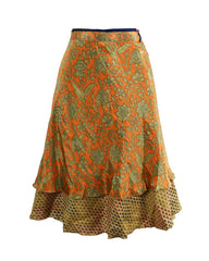 Knee Length Sari Silk Wrap Skirt 58"