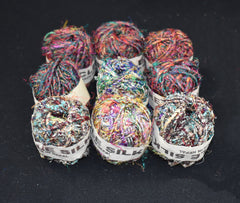 Recycled Sari Silk Thread Balls (9 Multipack)