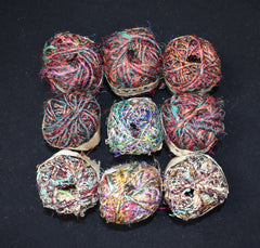 Recycled Sari Silk Thread Balls (9 Multipack)