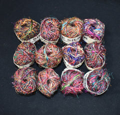 Recycled Sari Silk Thread Balls (12 Multipack)