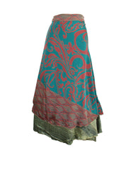 Sari Silk Wrap Skirt 2XL 72"