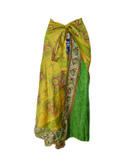 Long Sari Silk Wrap Skirt XL 64"