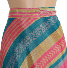 Sari Silk Wrap Skirt S 44"