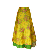 Long Sari Silk Wrap Skirt XL 64"