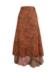 Sari Silk Wrap Skirt XL 66"