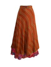 Sari Silk Wrap Skirt S 44"