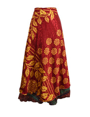 Sari Silk Wrap Skirt S 44"