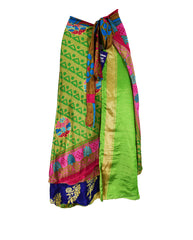 Long Sari Silk Wrap Skirt XL 64"