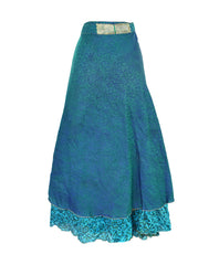 Long Sari Silk Wrap Skirt XL 64"