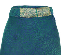 Long Sari Silk Wrap Skirt XL 64"