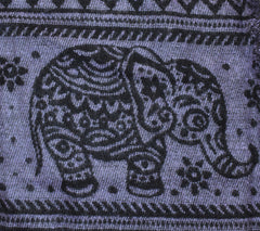 Elephant Pattern Acrylic Fleece Poncho