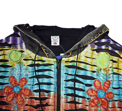 Tie Dye Floral Zip Hoody