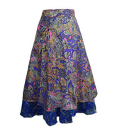 Tea Calf Length Sari Silk Wrap Skirt 46"