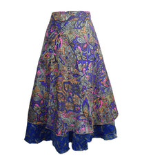 Tea Calf Length Sari Silk Wrap Skirt 46"