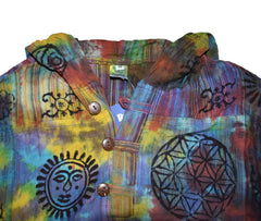 Patchwork Printed Cotton Hoody