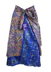 Tea Calf Length Sari Silk Wrap Skirt 46"