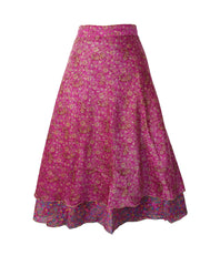 Tea Calf Length Sari Silk Wrap Skirt 44"