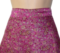 Tea Calf Length Sari Silk Wrap Skirt 44"