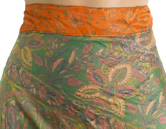 Tea Calf Length Sari Silk Wrap Skirt 60"