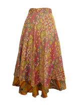 Sari Silk Wrap Skirt M 48"