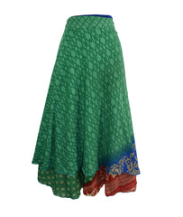 Sari Silk Wrap Skirt M 48"